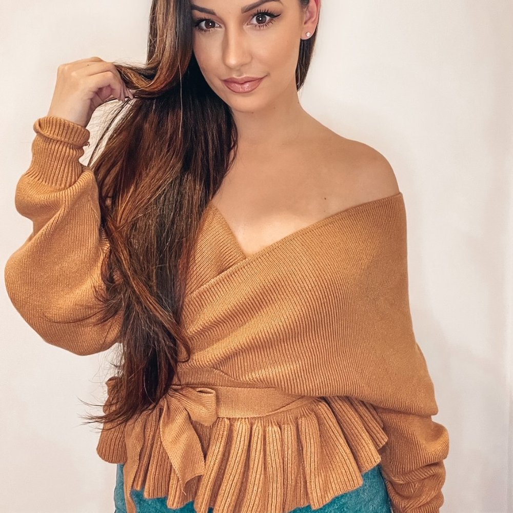 Tan Wrap Sweater